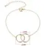 The Woos Double Heart Kont Round Circle Chain Friendship Bracelet Two Interlocking Infinity Love Charm Bracelets Adjustable Hollow Heart Interlock Bracelet Bangle for Best Friends Mother Jewelry