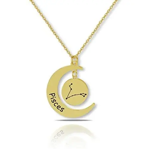 G-Ahora Gold Zodiac Signs Necklace 12 Constellation Jewelry Birthday Gift for Her G-Ahora Gold Zodiac Signs Necklace 12 Constellation Jewelry Birthday Gift for Her