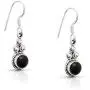 Koral Jewelry Black Onyx Delicate Hook Dangle Earrings Sterling Silver 925 Gipsy Boho Chic Ethnic Vintage Look Koral Jewelry Black Onyx Delicate Hook Dangle Earrings Sterling Silver 925 Gipsy Boho Chic Ethnic Vintage Look