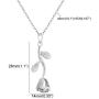 Jude Jewelers Stainless Steel Rose Flower Style Statement Pendant Party Necklace