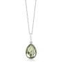 Gem Stone King 925 Sterling Silver Genuine Green Prasiolite Pendant Necklace, 16X12MM Pear Shape, 6.50 Ct with 18 Inch Silver Chain