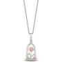 Jewelili Enchanted Disney Fine Jewelry 14K Rose Gold Over Sterling Silver Diamond Accent Belle Rose Jar Pendant