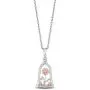 Jewelili Enchanted Disney Fine Jewelry 14K Rose Gold Over Sterling Silver Diamond Accent Belle Rose Jar Pendant Jewelili Enchanted Disney Fine Jewelry 14K Rose Gold Over Sterling Silver Diamond Accent Belle Rose Jar Pendant