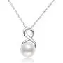 Pearl Necklace Infinity Pendant Freshwater Cultured/Tahitian Black Pearl Necklace with Sterling Silver Chain Gift for Women Girls Valentines Day Pearl Necklace Infinity Pendant Freshwater Cultured/Tahitian Black Pearl Necklace with Sterling Silver Chain Gift for Women Girls Valentines Day