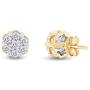 IGI Certified 0.50 Cttw Lab Grown Diamond Cluster Halo Flower Stud Earrings 10k White Gold (1/2cttw, G-H-I Color,Clarity I)