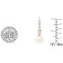 Dazzlingrock Collection 10K Gold 8 MM Each Round White Freshwater Pearls & Diamond Ladies Drop Earrings Dazzlingrock Collection 10K Gold 8 MM Each Round White Freshwater Pearls & Diamond Ladies Drop Earrings