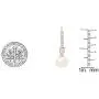 Dazzlingrock Collection 10K Gold 8 MM Each Round White Freshwater Pearls & Diamond Ladies Drop Earrings