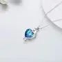 AOBOCO Cat Necklace Sterling Silver Cute Cat Pendant Jewelry with Ocean Blue Heart Crystal Gifts for Cat Lover AOBOCO Cat Necklace Sterling Silver Cute Cat Pendant Jewelry with Ocean Blue Heart Crystal Gifts for Cat Lover