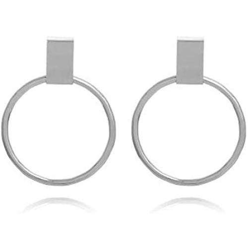 JczR.Y Geometric Hollow Big Hoop Earrings Gold Plated Square Stud Earrings Dangle Jewelry for Women