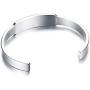 MPRAINBOW MP Stainless Steel CZ Customized Medical Alert ID Bangle Cuff Bracelet,Personalized Engraved