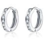 AOBOCO S925 Sterling Silver Cubic Zirconia Huggie Small Hoop Earrings for Women Girls Teens