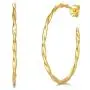 FANCIME Yellow Gold Plated 925 Sterling Silver Large Big Twisted Open Half Hoop Earrings Dainty Fine Jewelry Gifts for Women, 35 mm FANCIME Yellow Gold Plated 925 Sterling Silver Large Big Twisted Open Half Hoop Earrings Dainty Fine Jewelry Gifts for Women, 35 mm