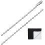 The Bling Factory 2.4mm High-Polished Stainless Steel Ball Military Necklace