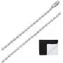 The Bling Factory 2.4mm High-Polished Stainless Steel Ball Military Necklace