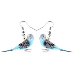 NEWEI Acrylic Elegant Long-tailed Parakeet Parrot Earrings Dangle Drop For Women Girl Sweet Animal Jewelry Charm Gifts