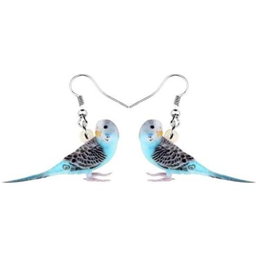 NEWEI Acrylic Elegant Long-tailed Parakeet Parrot Earrings Dangle Drop For Women Girl Sweet Animal Jewelry Charm Gifts