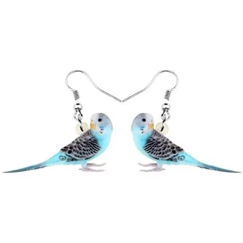NEWEI Acrylic Elegant Long-tailed Parakeet Parrot Earrings Dangle Drop For Women Girl Sweet Animal Jewelry Charm Gifts