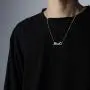 QeenseKc Love Heart Name Necklace Personlized Initial Stainless Steel Pendant Jewelry for Women 2mm Wide Cuban Link Chain QeenseKc Love Heart Name Necklace Personlized Initial Stainless Steel Pendant Jewelry for Women 2mm Wide Cuban Link Chain