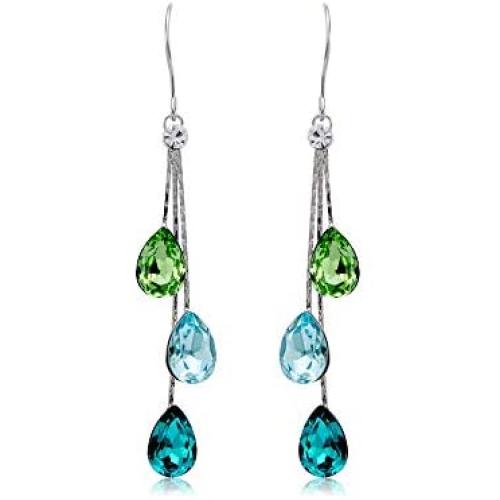 Chandeliers Earrings for Women - Long Drop Dangle Crystal Earrings for Women - Rhinestones and Crystal Dangly Hanging Earrings - Trendy Statement - Mall of Style