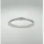 FANCIME October Birthstone Sterling Silver White Opal Tennis Bracelet 4 Prong 42 Created Fire Opal Stones Fine Jewelry for Women Girls 7 inch Length 4mm Width