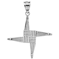 925 Sterling Silver Saint Bridget St. Brigid Cross Pendant