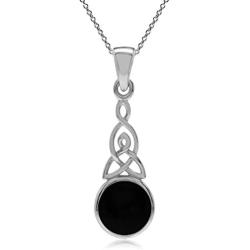 Silvershake 925 Sterling Silver Triquetra Celtic Knot Pendant with 18 Inch Necklace