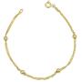Kooljewelry Yellow Gold Over Sterling Silver Singapore Bead Station Bracelet (7.5 inch)