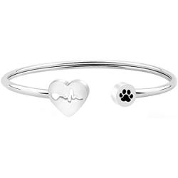 WUSUANED Heart Beat Dog Paw Necklace Bracelet Vet Tech Jewelry Gift for Veterinarian Nurse Vet Students