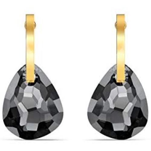 SWAROVSKI Womens T Bar Pear-Shaped Grey Crystal Jewelry Collection, Gold Tone Finish
