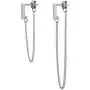 MIDUO Asymmetric dangle earrings for women White gold plated long chain drop earrings jewelry MIDUO Asymmetric dangle earrings for women White gold plated long chain drop earrings jewelry