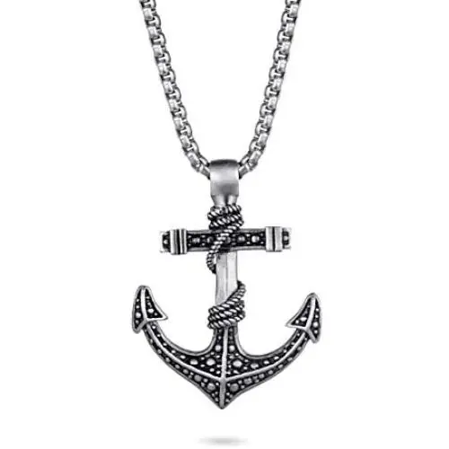 KINGKA Mens Anchor Necklace