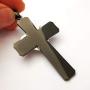 NC GNAYY99 Mens Boys Jewelry Birthday Gifts Large 2.5 INCH Tall Black Cross with Silver Stainless Steel Superhero Superman Pendant Necklace/Curb Chain 5mm 24 inch