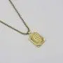 Joycuff 18K Gold Filled Initial Capital Letter Pendant Necklace Square Alphabet Rectangle Medallion Personalized Handmade Stainless Steel Simple Jewelry Gifts for Women Men Teenagers Best Friends