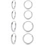 Sterling Silver Small Cartilage Hoop Earrings for Men & Women, 4 Pairs of Hypoallergenic Earrings