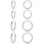 Sterling Silver Small Cartilage Hoop Earrings for Men & Women, 4 Pairs of Hypoallergenic Earrings