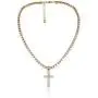 MKEB Girl Vintage Crystal Necklace Link Chain with Cross Pendant Choker Jewelry Accessories(Platinum) MKEB Girl Vintage Crystal Necklace Link Chain with Cross Pendant Choker Jewelry Accessories(Platinum)