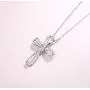 FANCIME White Gold Plated 925 Solid Sterling Silver CZ Cubic Zirconia Twisted Cross Infinity Open Loop Crucifix Princess Pendant Necklace For Women Girls, 16'' + 2'' Extender FANCIME White Gold Plated 925 Solid Sterling Silver CZ Cubic Zirconia Twisted Cross Infinity Open Loop Crucifix Princess Pendant Necklace For Women Girls, 16'' + 2'' Extender
