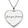 AILIN 925 Sterling Silver Photo Engraved Heart Shape Shimmer Necklace Custom Picture Image Text Engraved