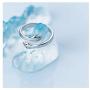 LEOBELLA 925 Sterling Silver Couple Hug Ring for Women Girls Men Silver Hugging Hands Open Ring Jewelry Hug Hands Lover Rings Wedding Bands