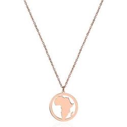 NOUMANDA Fashion Africa Map Necklace Cut Copper Hollow Round Pendant Jewelry