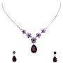 Faship Gorgeous Rhinestone Crystal Floral Necklace Earrings Set