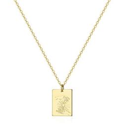 S.J JEWELRY Personalized Positive Energy Tag Necklace for Women Birthday Gift 14K Gold Plated Star Sun Moon Lightning Galaxy Power Wishes Pendant Necklace
