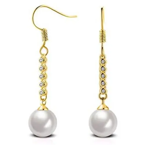 YAZILIND Drop Dangle Earrings Statement Gold Plated Crystal Pearl Women Fish Hook Earrings Sparkling Elegant Vintage Jewelry YAZILIND Drop Dangle Earrings Statement Gold Plated Crystal Pearl Women Fish Hook Earrings Sparkling Elegant Vintage Jewelry