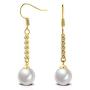 YAZILIND Drop Dangle Earrings Statement Gold Plated Crystal Pearl Women Fish Hook Earrings Sparkling Elegant Vintage Jewelry