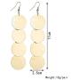 Delicate Filigree Dangle Long Disc Drop Hook Earrings for Women and Girls - Available in Silver and Gold Tones