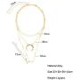 Dresbe Boho Layered Necklace Gold Moon Pendant Necklaces Beaded Choker Crystal Y Neck Chain Beach Jewelry Accessories for Women and Girls