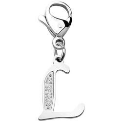 PENQI Initial Letter Pendant Zipper Pull A-Z Alphabet Rhinestone Zipper Pull 26 Letter Jewelry Gift for Women Men