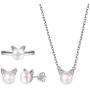 SILVERCUTE Cat Ear Kitten Charm Necklace BFF Friendship Jewelry 925 Sterling Silver 18'' Chain Rainbow CZ or Pearl Cat Ear Pendant