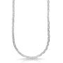 Verona Jewelers Sterling Silver Diamond Cut 3 Strand Row Herringbone Chain Bracelet and Necklace- 925 Braided Necklace and Bracelet, Braided Snake Chain