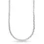 Verona Jewelers Sterling Silver Diamond Cut 3 Strand Row Herringbone Chain Bracelet and Necklace- 925 Braided Necklace and Bracelet, Braided Snake Chain